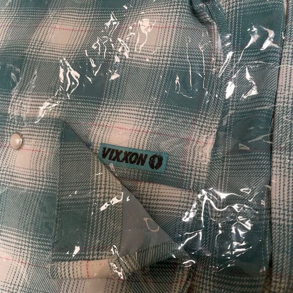 Dixxon Flannel Co Fria Pearl Snap Blue Plaid Shirt Womens Small Western Vixxon - Picture 3 of 6